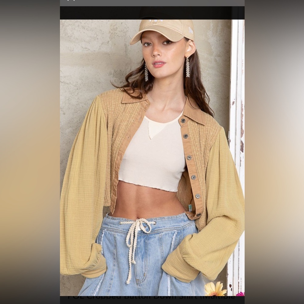 POL Cropped Button Down